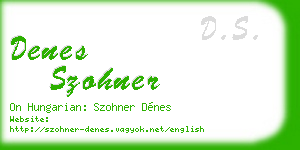 denes szohner business card